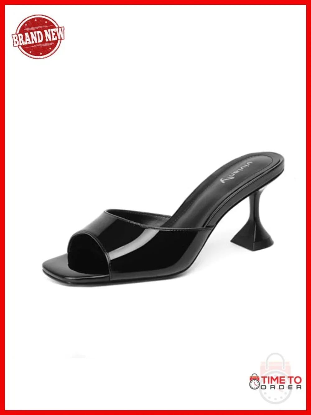 Women's Square Toe Slip On Stiletto Heeled Sandals Party Mules